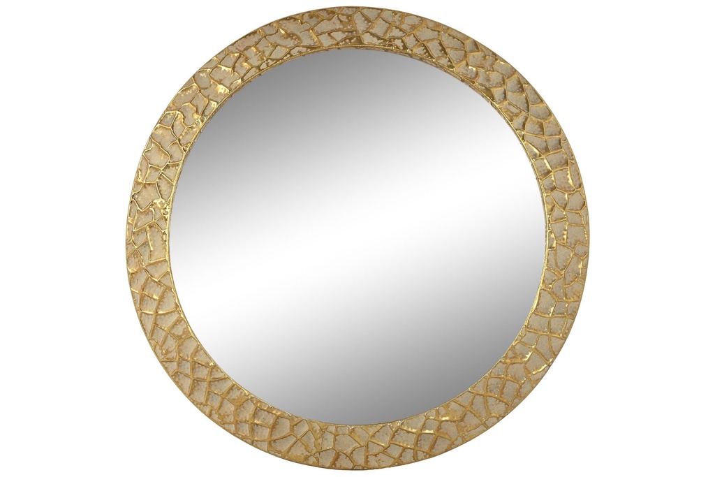 Espejo de metal y cristal, dorado