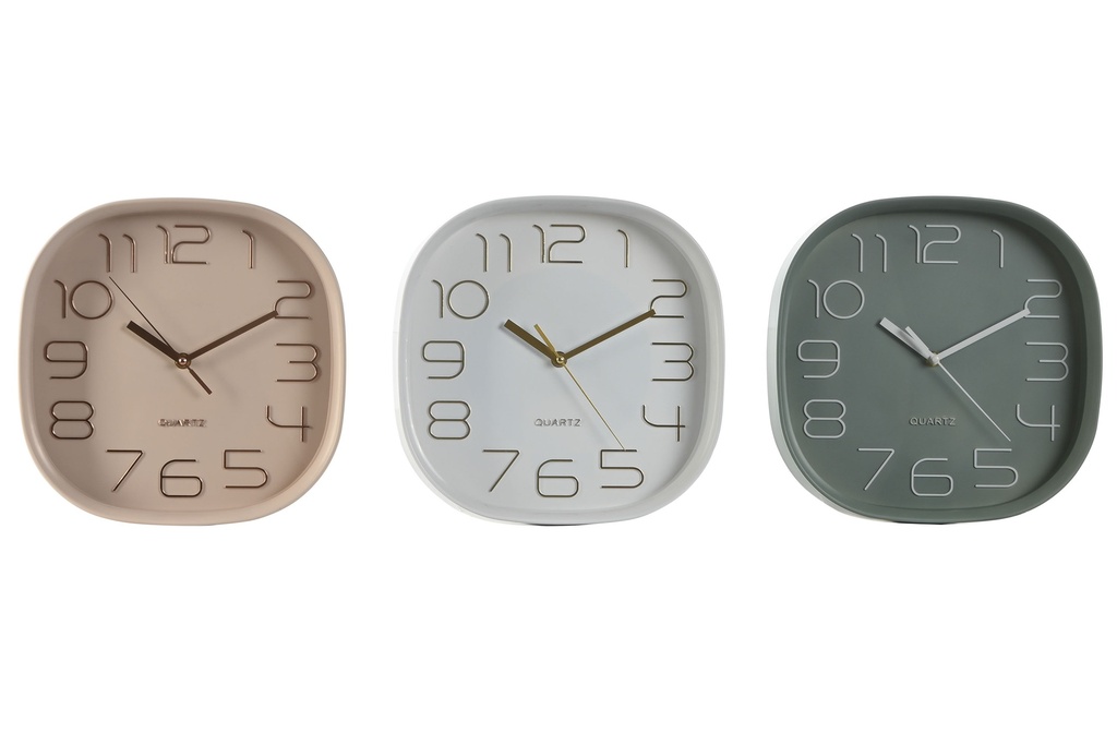 Reloj de pared de PVC, 3 diseños surtidos