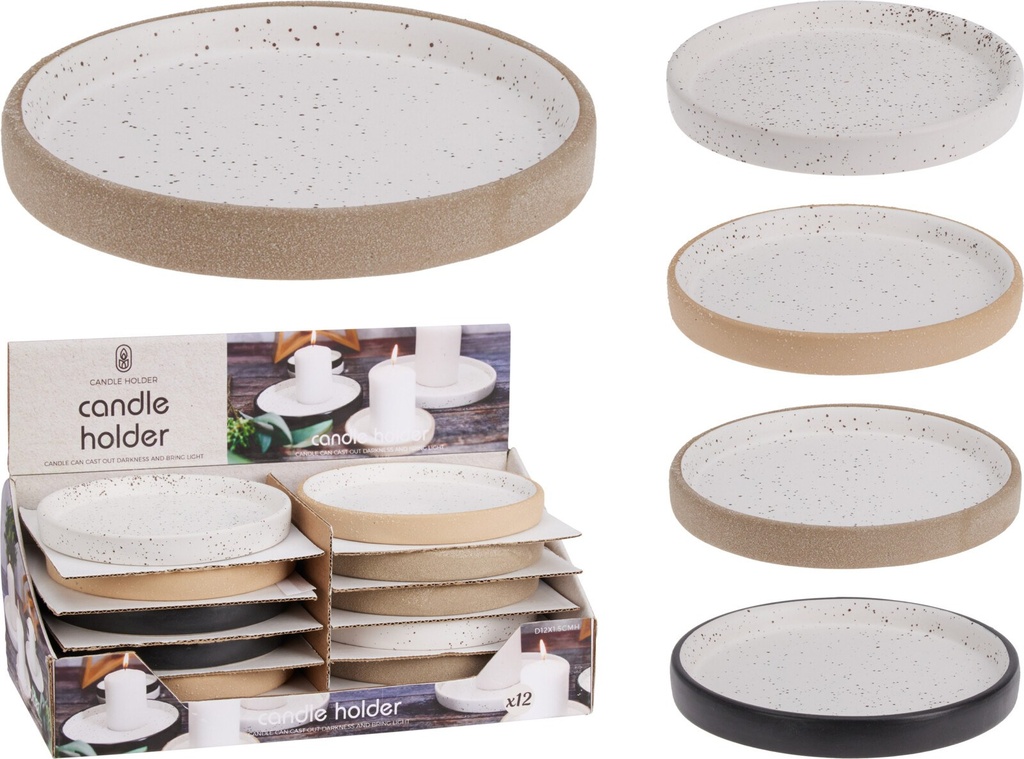 Tealight con plato de porcelana