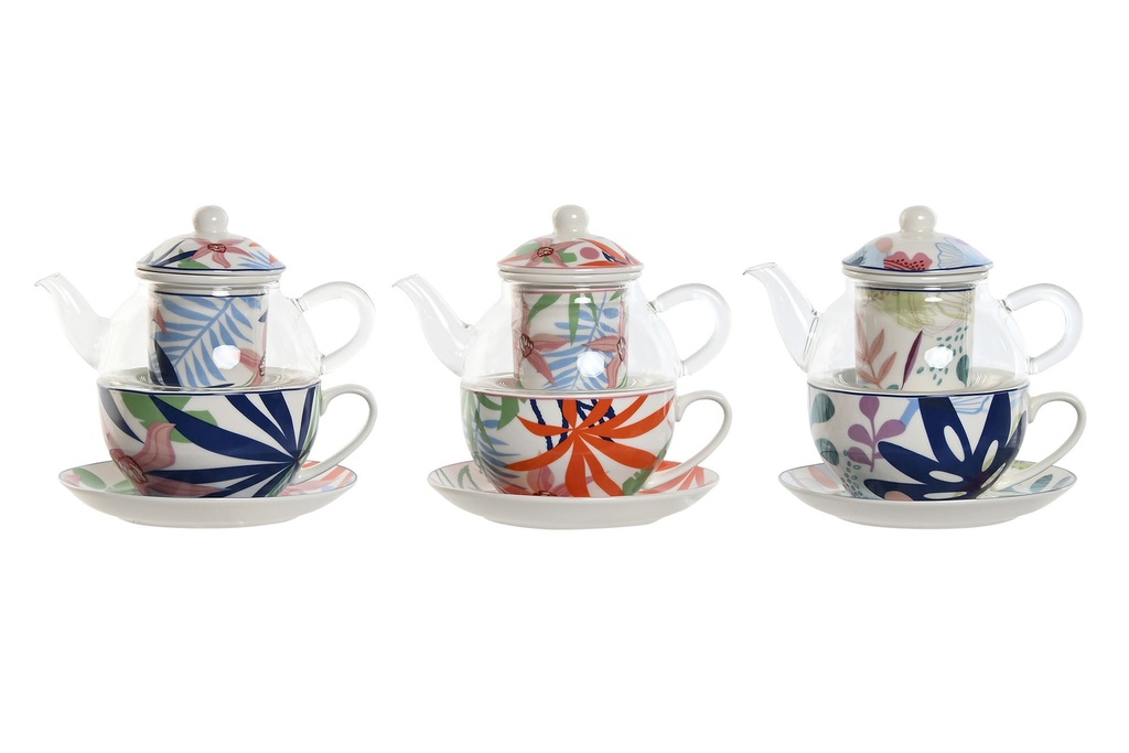 TETERA CRISTAL 250 ML HOJAS 3 SURTIDOS