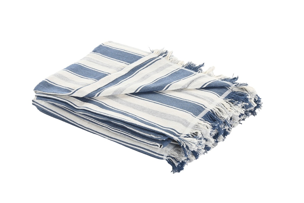 Plaid de algodón reciclado con rayas