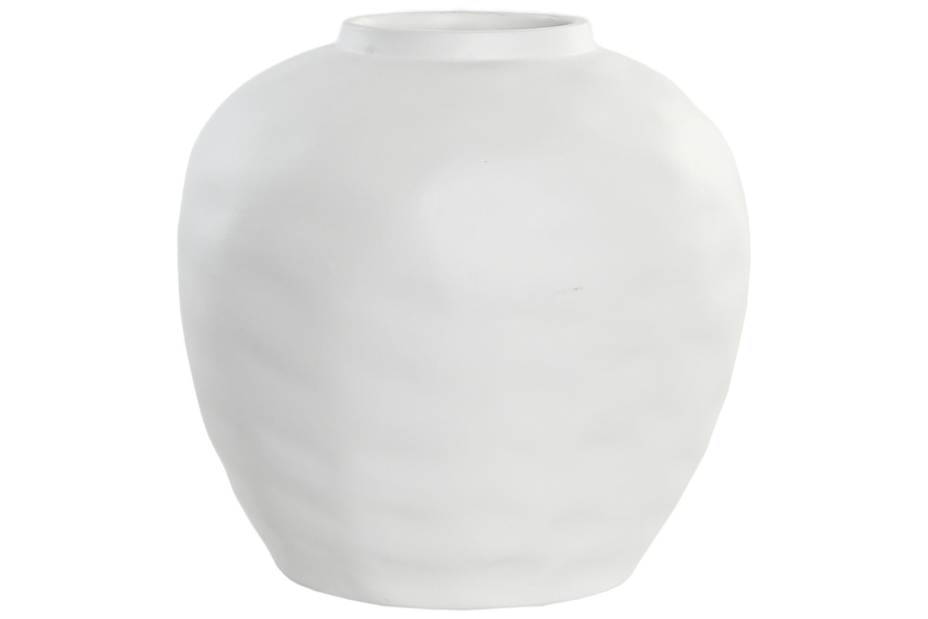 Jarrón de gres artesanal, blanco