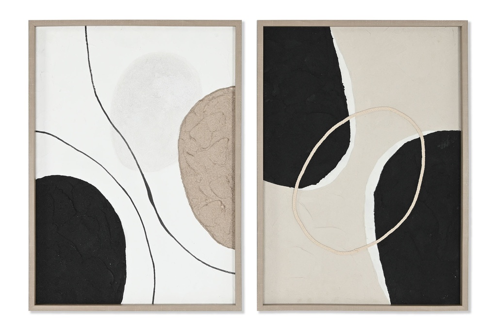 Cuadro de lienzo y pino abstracto, 2 diseños surtidos