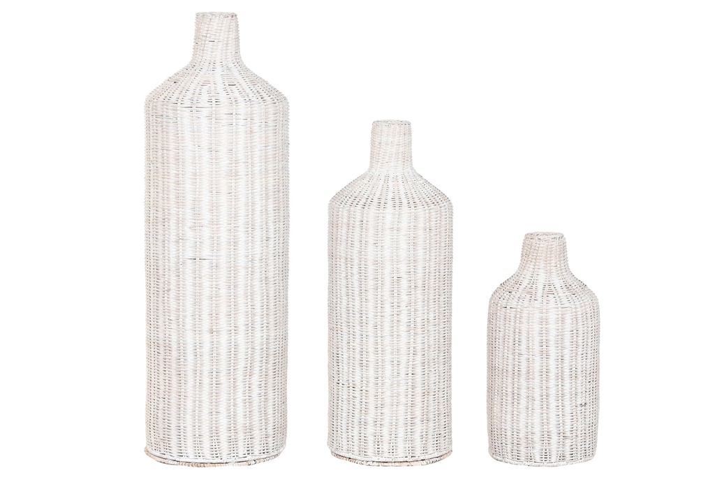 JARRON RATAN METAL 25X25X80 NAT.GRANDE