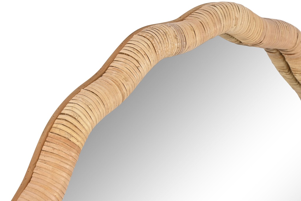 ESPEJO RATAN CRISTAL 80X80 NATURAL