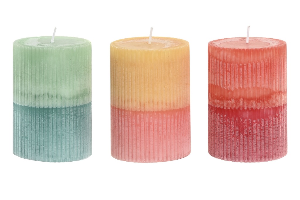 VELA CERA 7X7X10 3 SURTIDOS