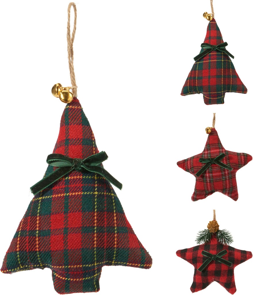Colgante de árbol de tela a cuadros