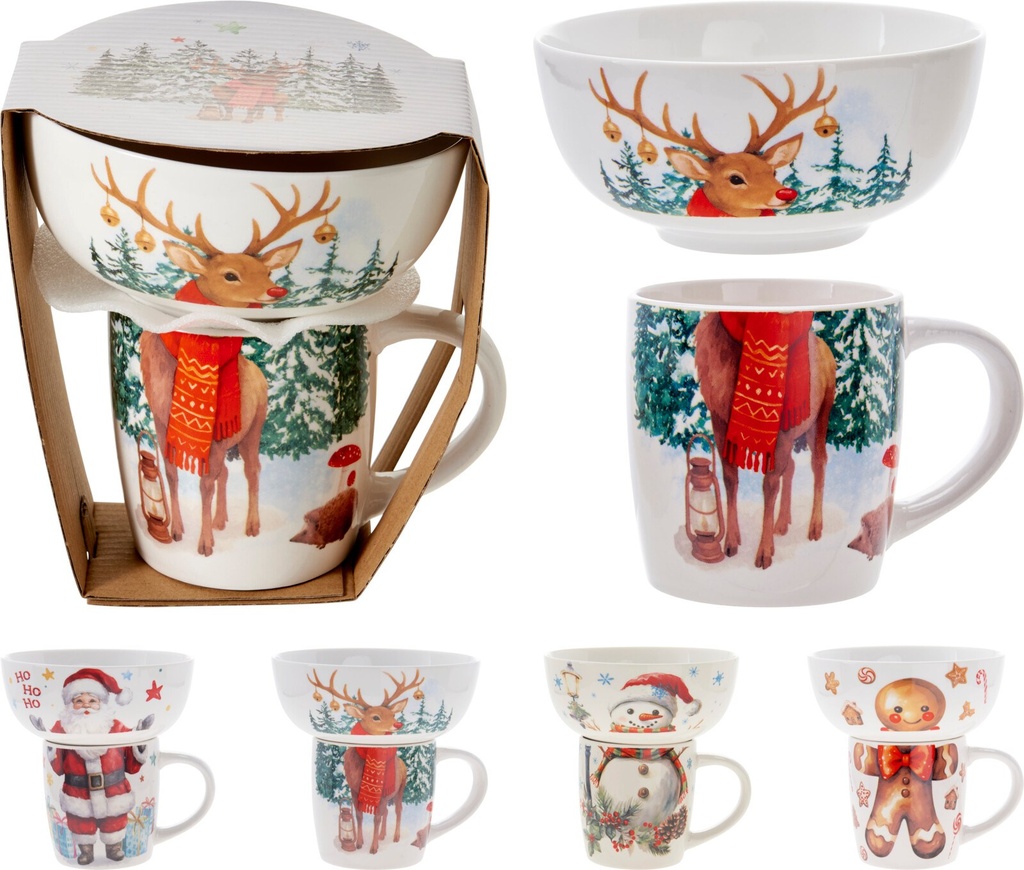 Set de 4 jarritas mug de Navidad