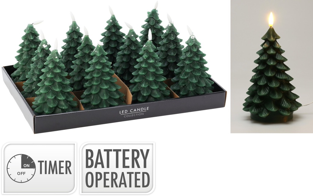 Vela LED con forma de árbol