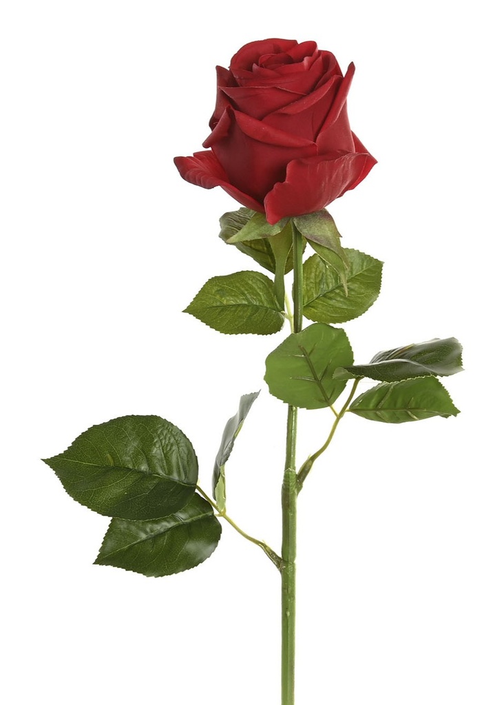 Flor de seda con tacto real, roja