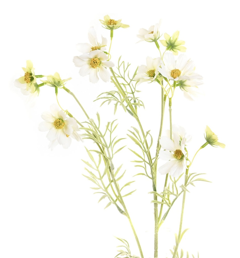 Flor de seda con tacto real, blanca