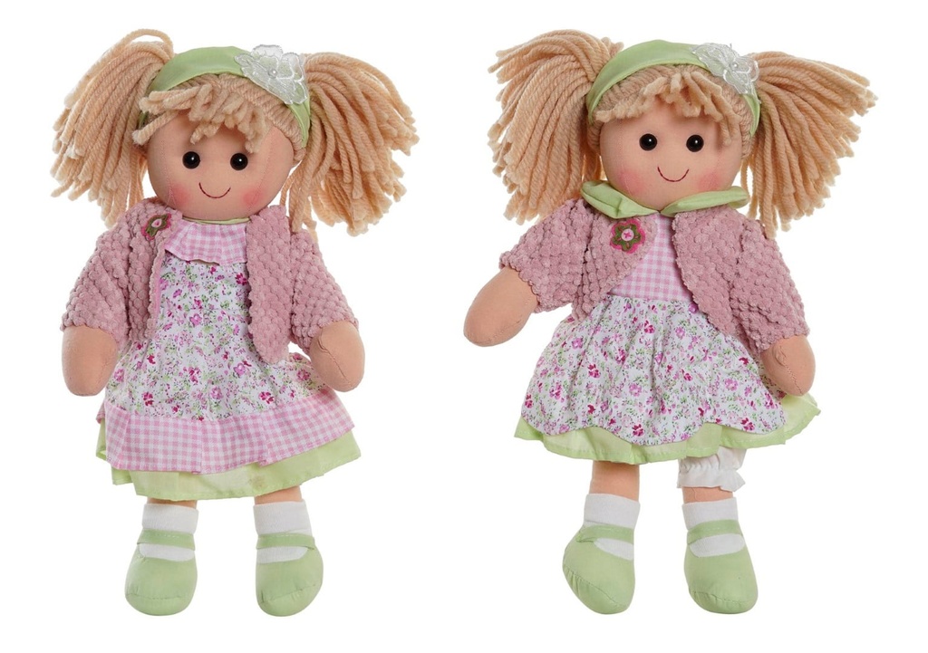 Muñeca de poliéster y jersey, 2 diseños surtidos