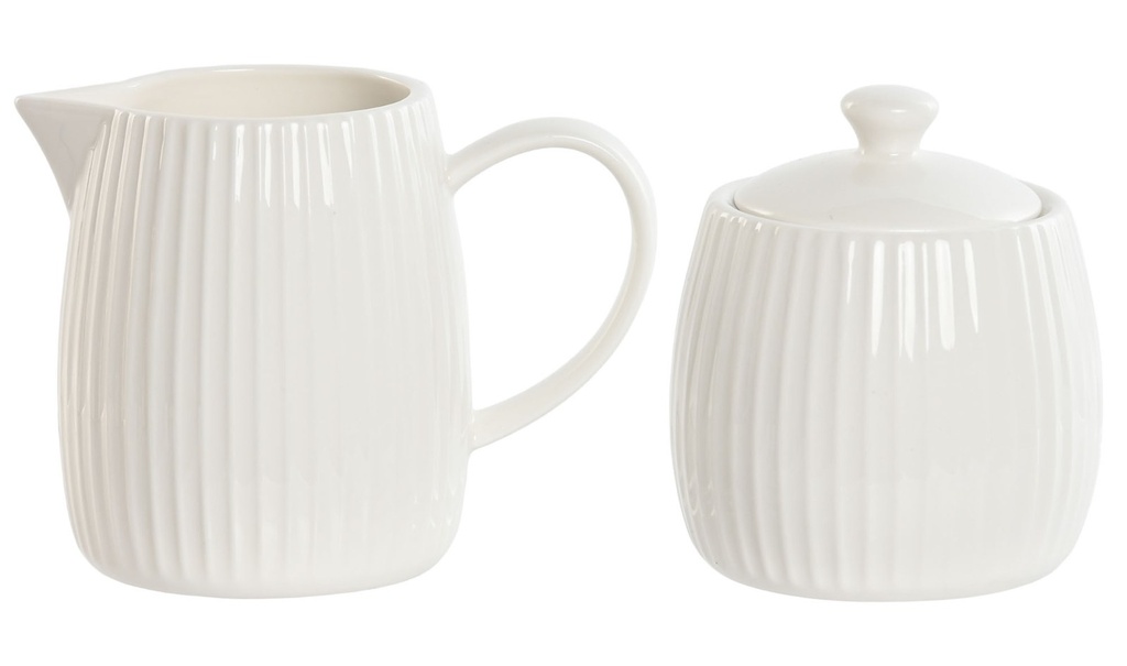 Azucarero de porcelana, lechera (set de 2)