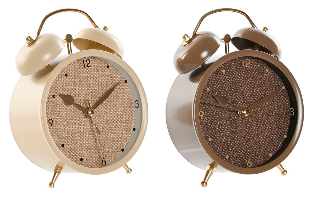 Reloj despertador de metal, 2 diseños surtidos