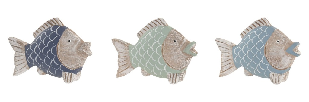 Figura de MDF con pez, 3 diseños surtidos
