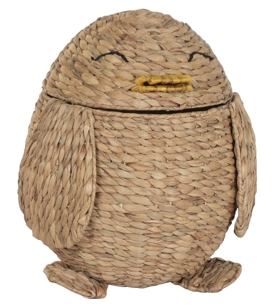 Cesta de ropa de jacinto de agua con tapa, pequeña