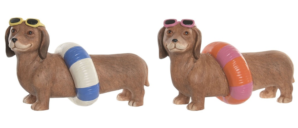 Figura de magnesia con perro, 2 diseños surtidos
