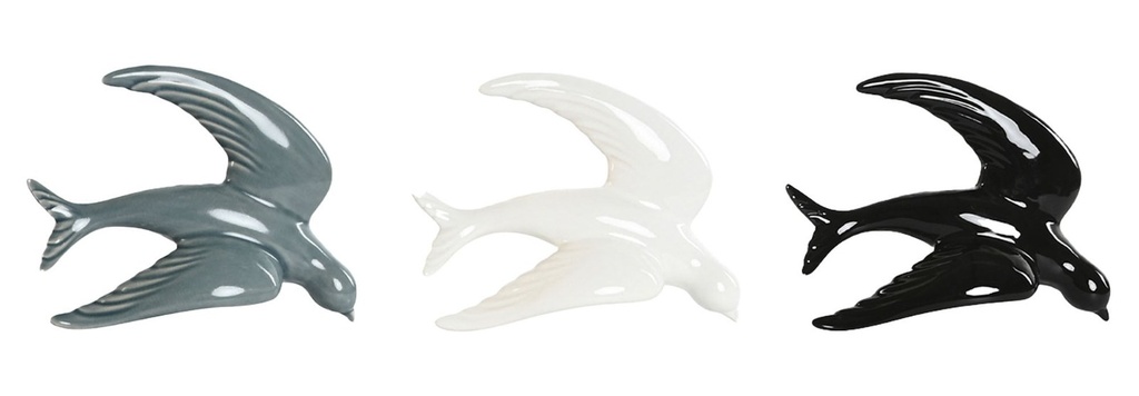 Decoración de pared de porcelana con golondrina, 3 diseños surtidos