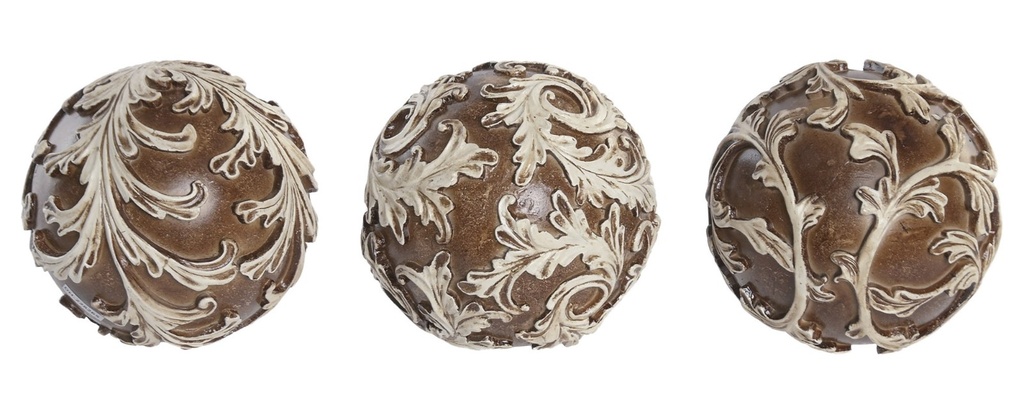 Bola decorativa de resina, 3 diseños surtidos