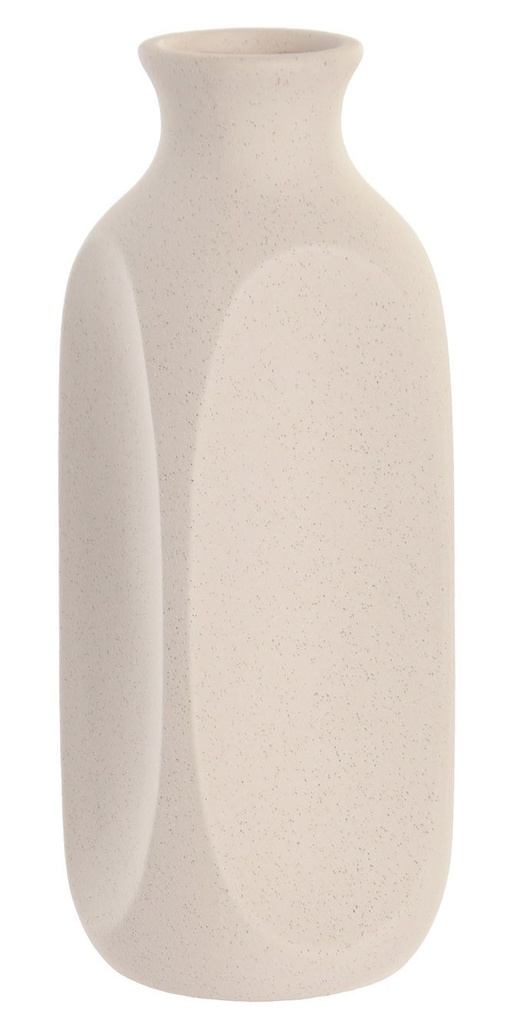 Jarrón de gres rugoso, blanco
