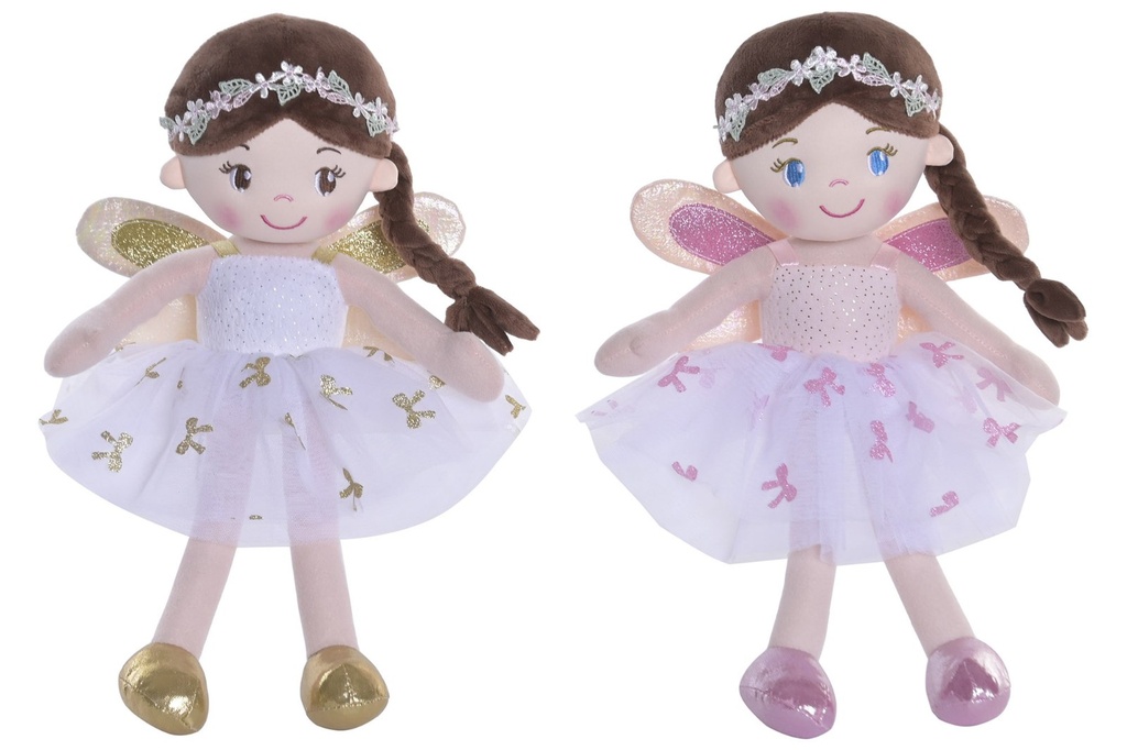 Muñeca de poliéster, hada, 2 diseños surtidos