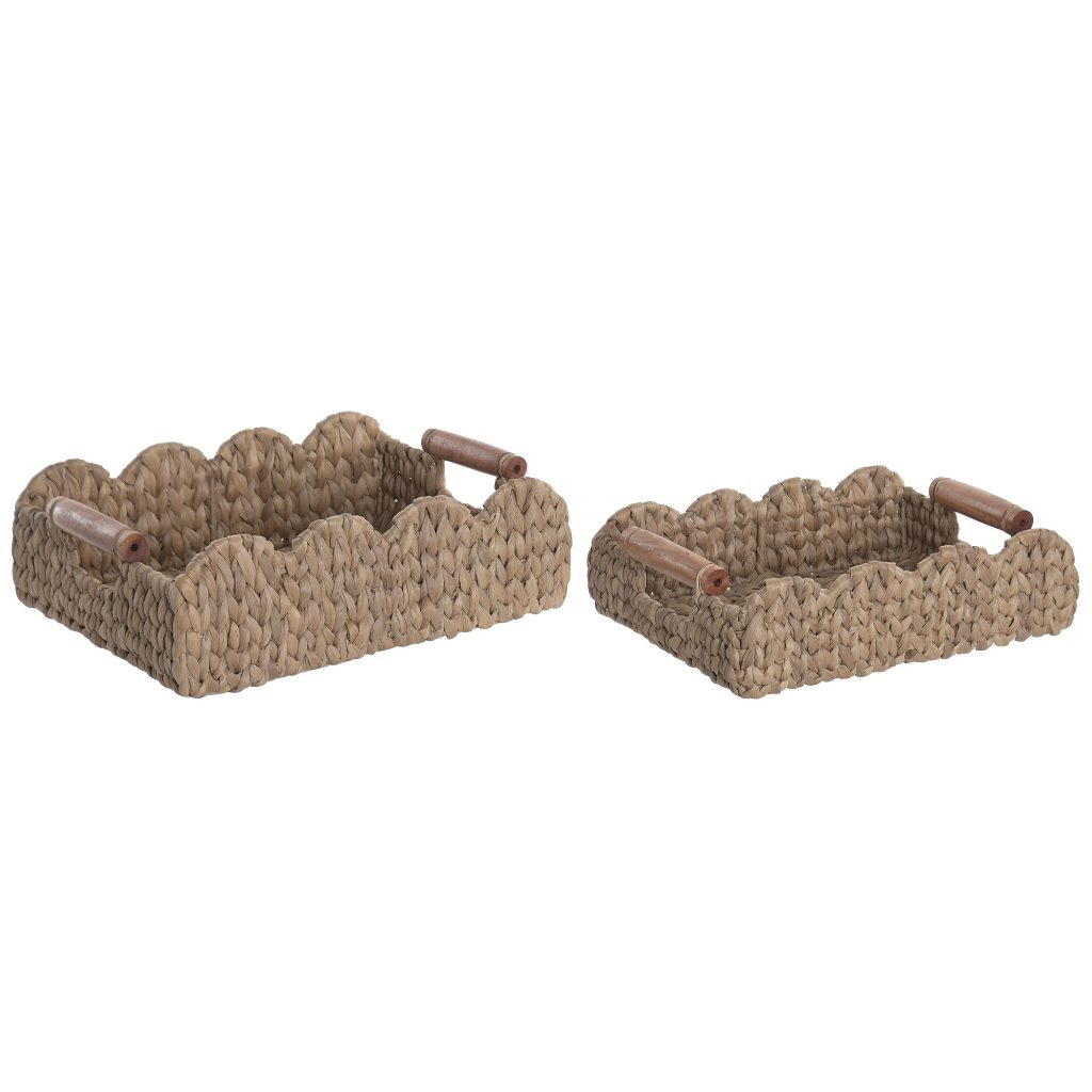 Cesta de jacinto de agua y seagrass, grande