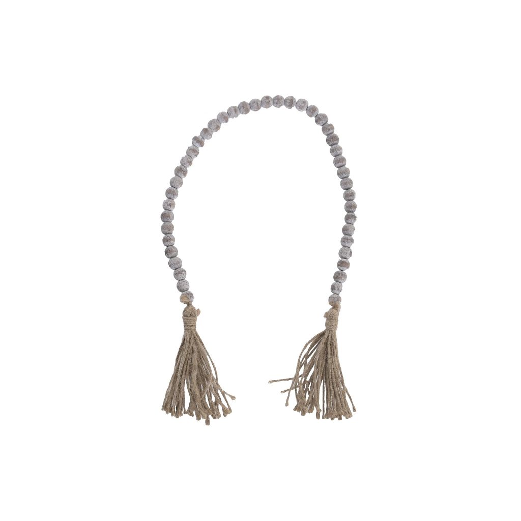 Decoración de madera y fibra, blanco