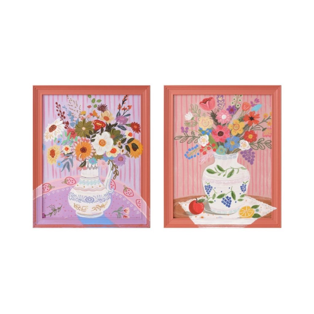 Cuadro de lienzo con florero, vertical, 2 diseños surtidos