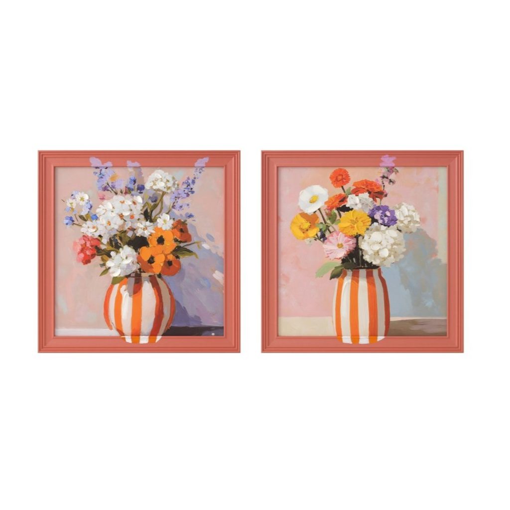 Cuadro de lienzo con florero, cuadrado, 2 diseños surtidos
