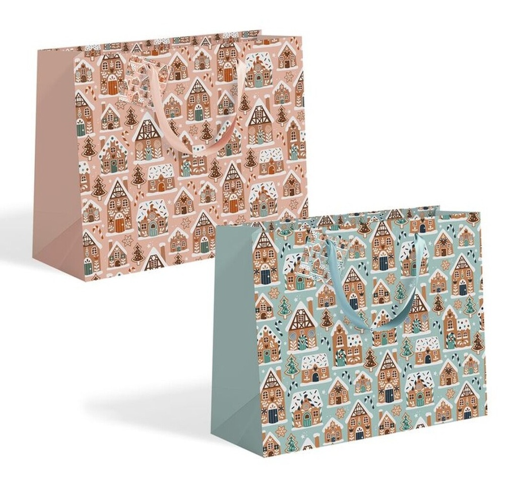 Bolsa de papel horizontal de Navidad, 2 diseños surtidos