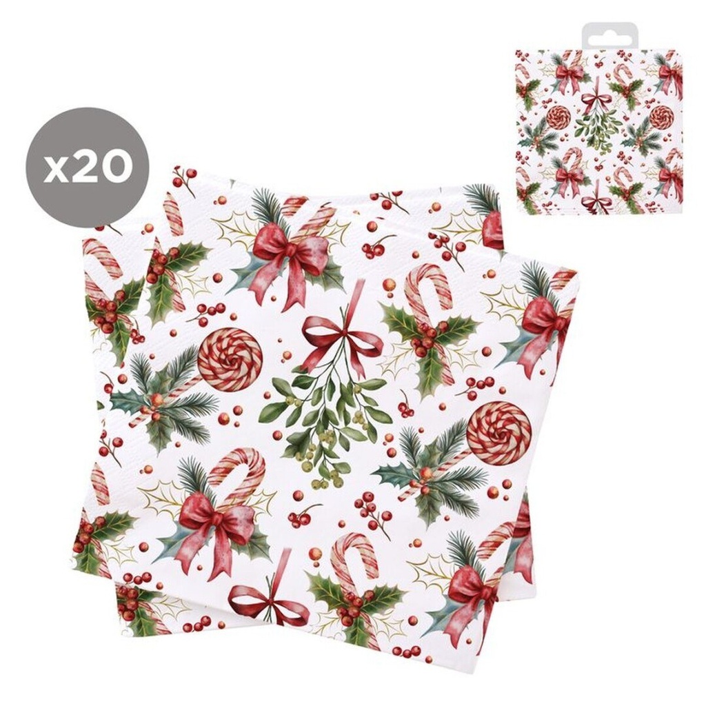 Juego de 20 servilletas de Navidad