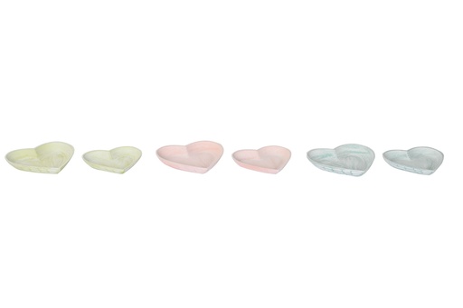 [95221] Bandeja decorativa (set de 2) de MDF con corazón, 3 diseños surtidos