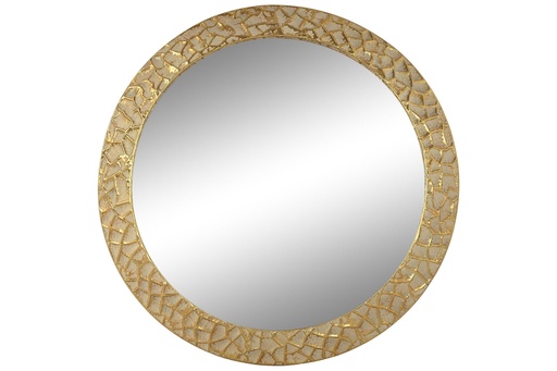 [96783] Espejo de metal y cristal, dorado