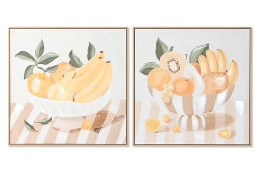 [97162] Cuadro de lienzo con frutero 3D, 2 diseños surtidos