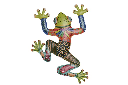 [97803] Decoración de pared de metal con rana, mate