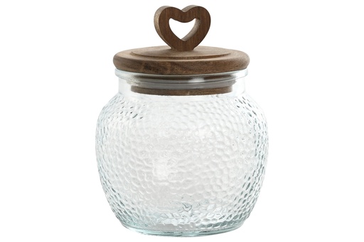 [97829] Bote de cristal y acacia con corazón