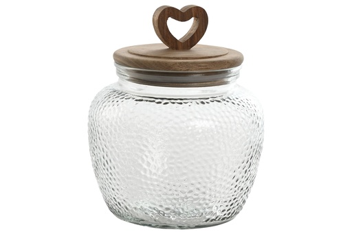 [97833] Bote de cristal y acacia con corazón