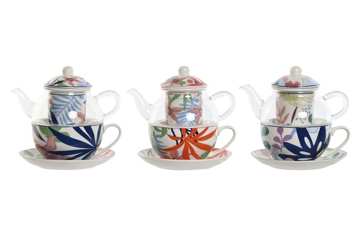 [97838] TETERA CRISTAL 250 ML HOJAS 3 SURTIDOS