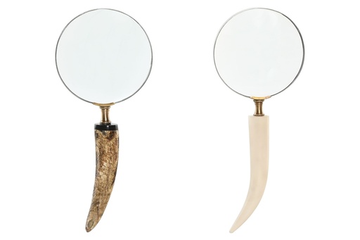 [97949] LUPA DE MANO ACERO FORMA CUERNO 2 SURTID