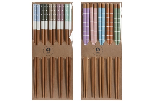 [97950] Palillos (set de 10) de bambú, 2 diseños surtidos