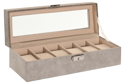 [98091] Joyero de PU y MDF, gris