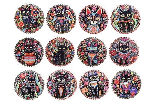 [98093] POSAVASOS DOLOMITE GATITOS 12 SURTIDOS