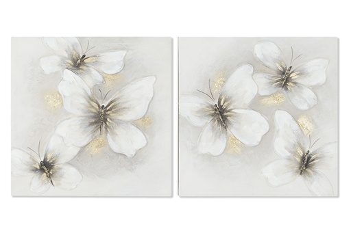 [98122] CUADRO LIENZO MDF 40X40 MARIPOSAS 2 SURT