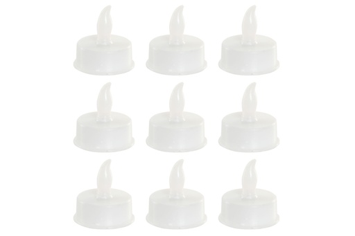 [98371] Vela LED (set de 9) de PVC, blanco