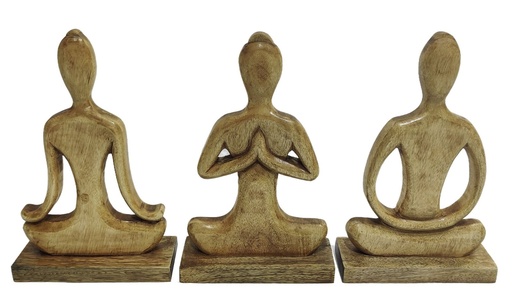 [99438] Figura de mango con yoga, natural, 3 diseños surtidos