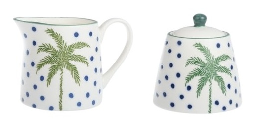 [99456] Azucarero de porcelana, palmeras (set de 2)