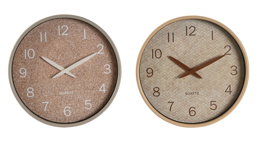 [99458] Reloj de pared de PVC, símil madera, 2 diseños surtidos