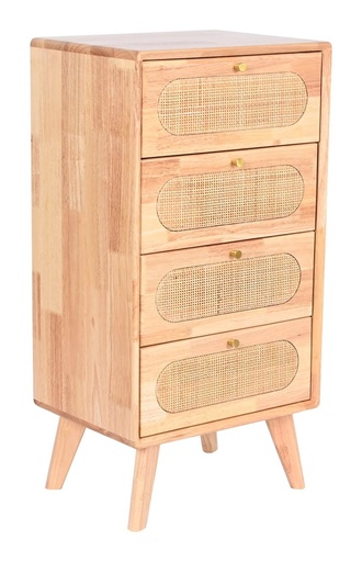 [99470] Cajonera de rubberwood y ratán, natural