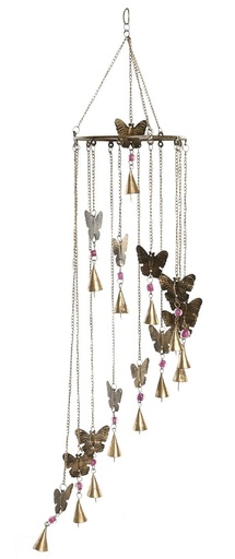 [99697] Decoración colgante de hierro con mariposas
