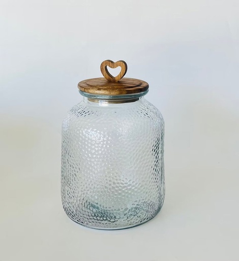 [99711] Bote de cristal y acacia con corazón